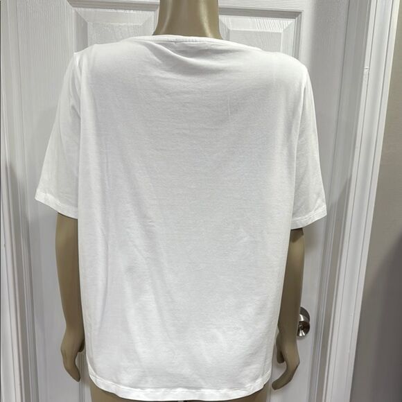 Chico's White Red Graphic Short Sleeve Tee - Picture 3 of 3